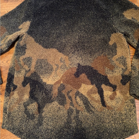 Horse Patterned Button-Up Jacket - Picture 4 of 4